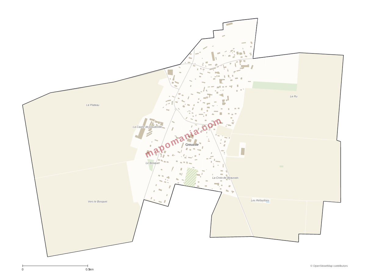 Carte de Greuville à personnaliser