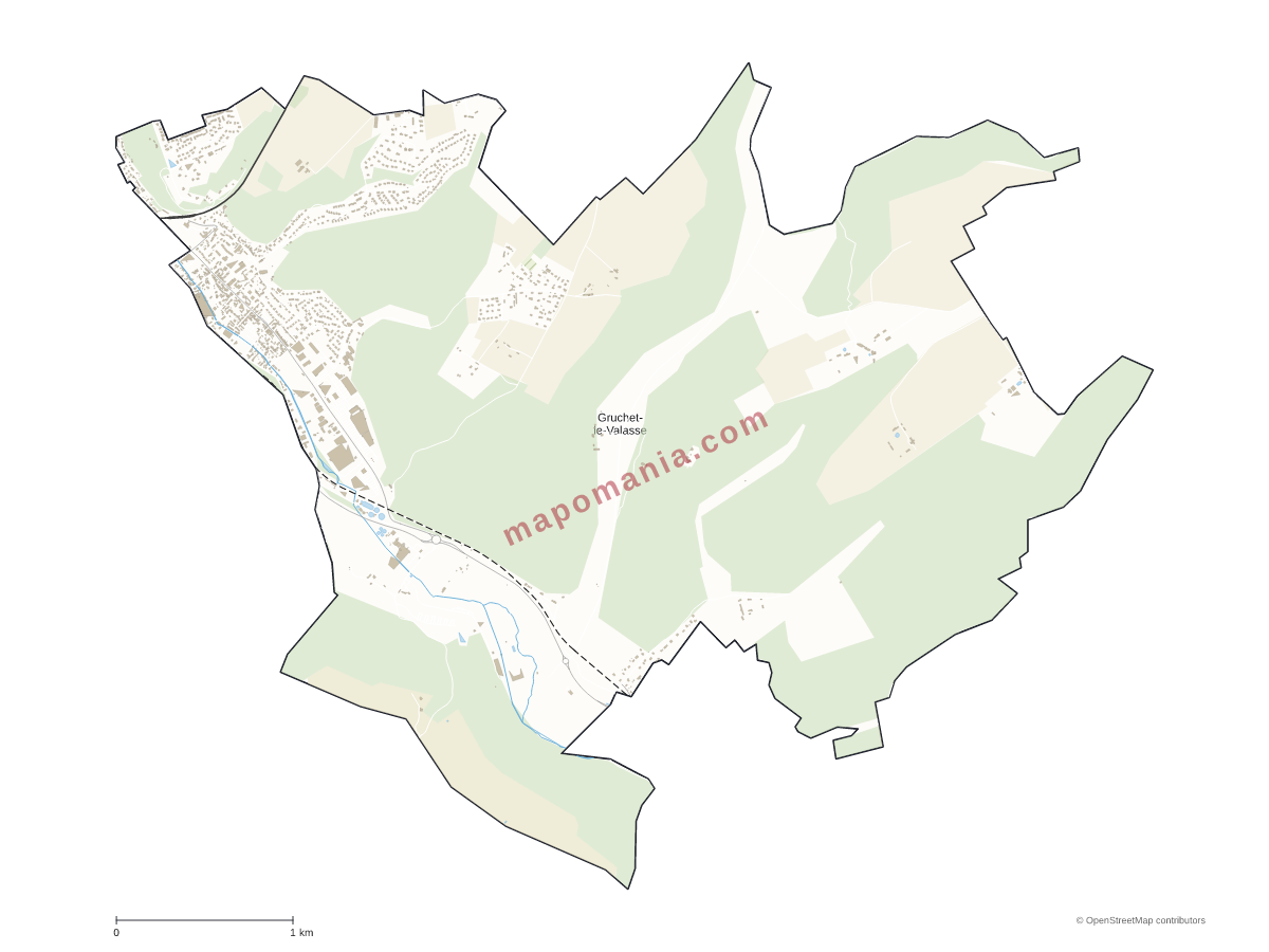 Carte de Gruchet-le-Valasse à personnaliser