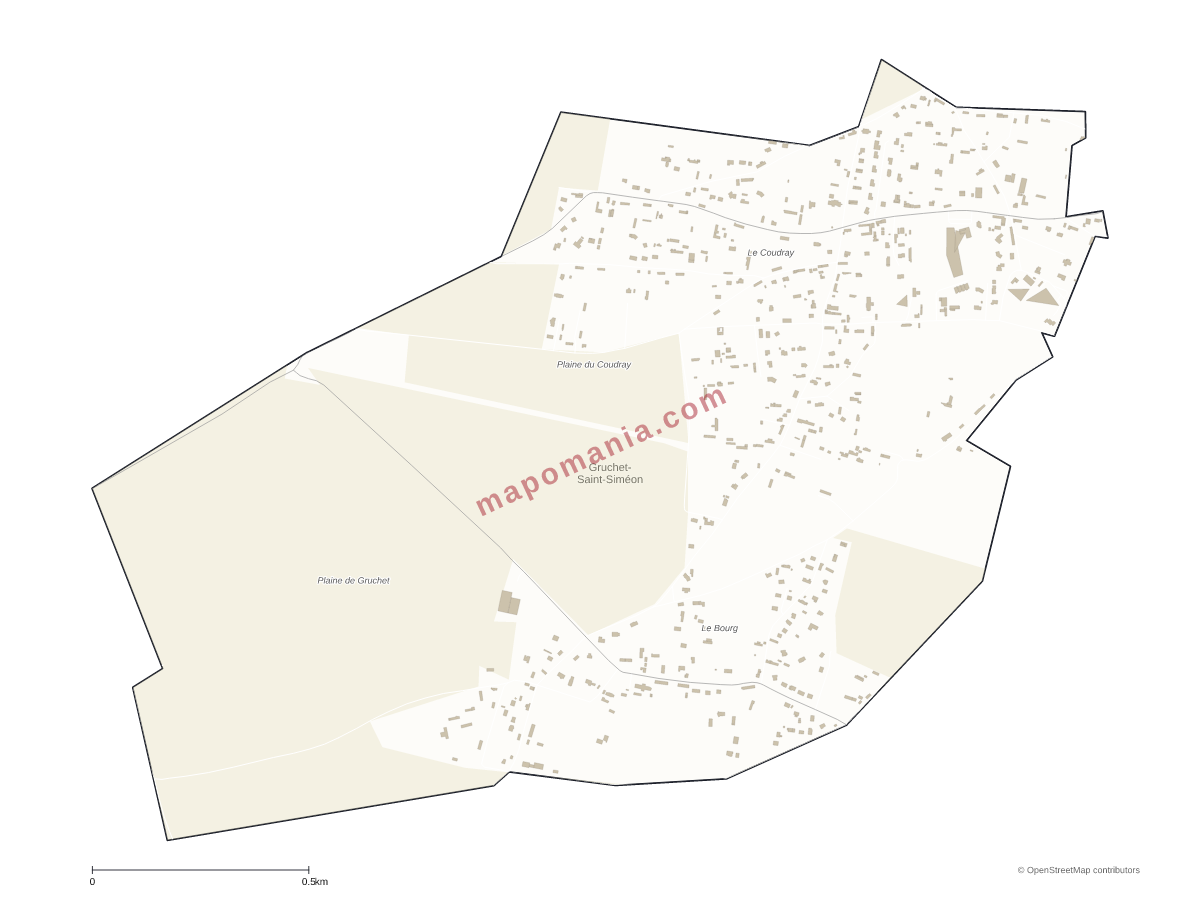 Carte de Gruchet-Saint-Siméon à personnaliser