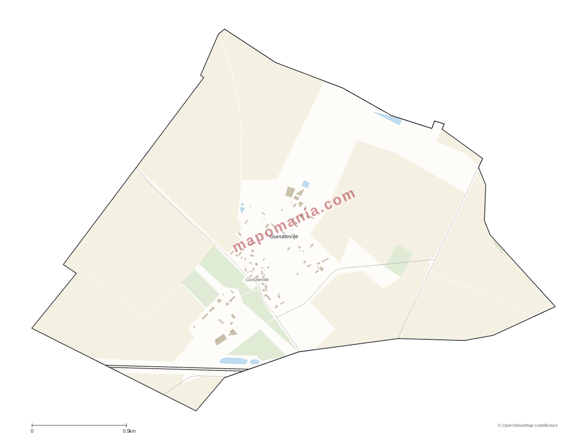 Carte de Gueutteville à personnaliser