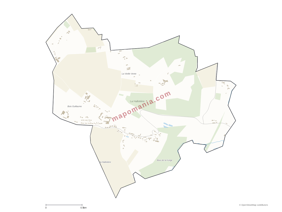 Carte de La Hallotière à personnaliser
