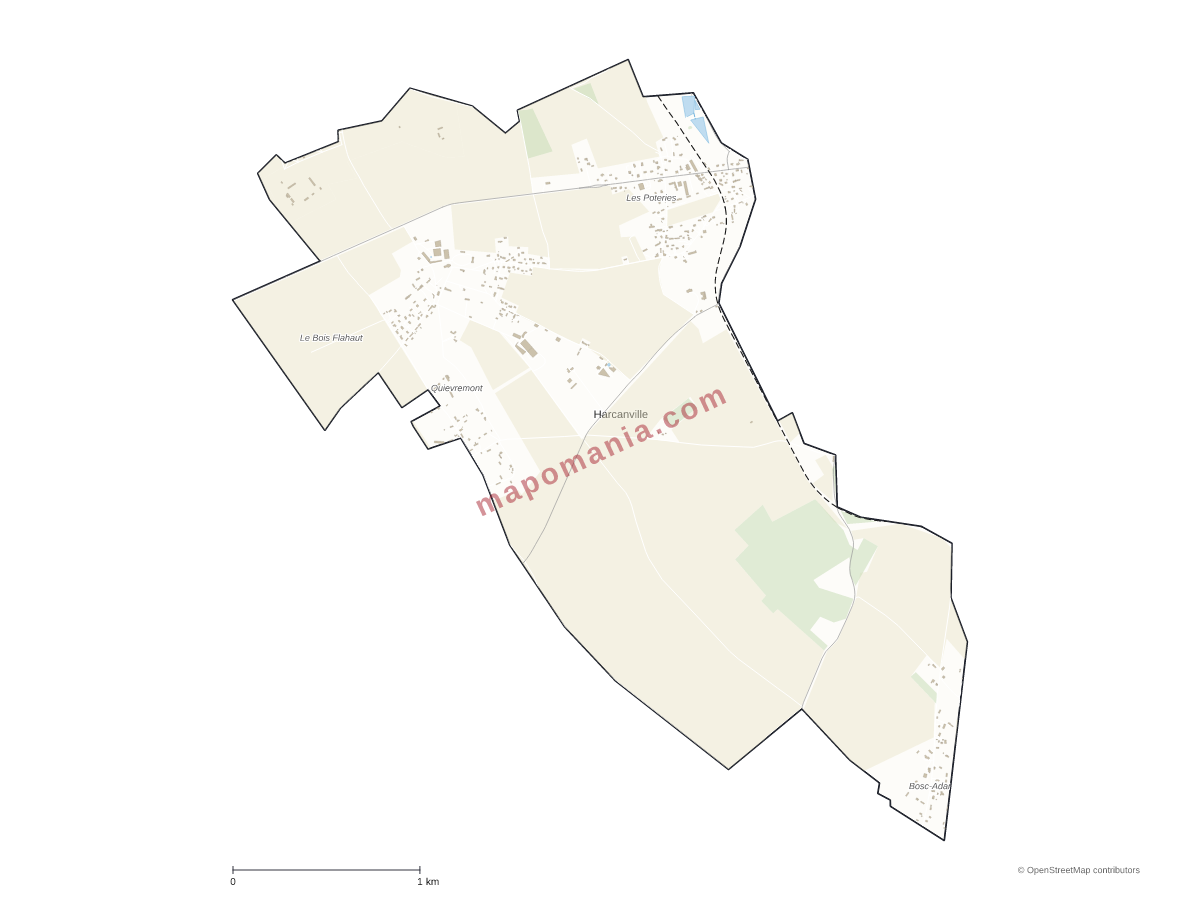 Carte de Harcanville à personnaliser