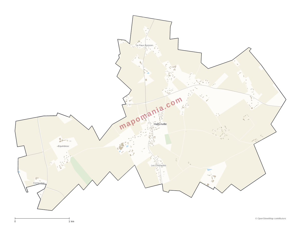Carte de Hattenville à personnaliser