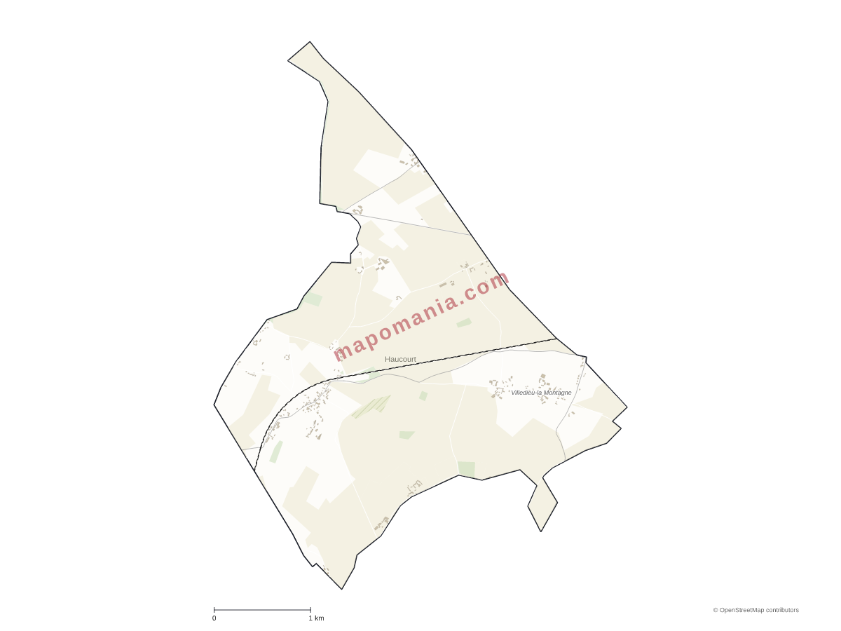 Carte de Haucourt à personnaliser