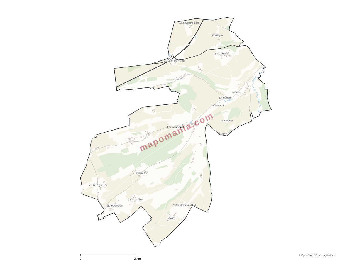 Carte de Haudricourt à personnaliser