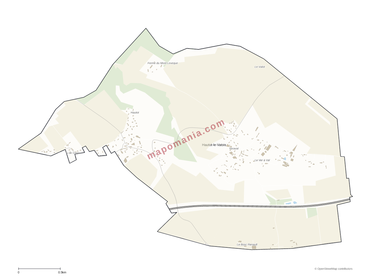 Carte de Hautot-le-Vatois à personnaliser
