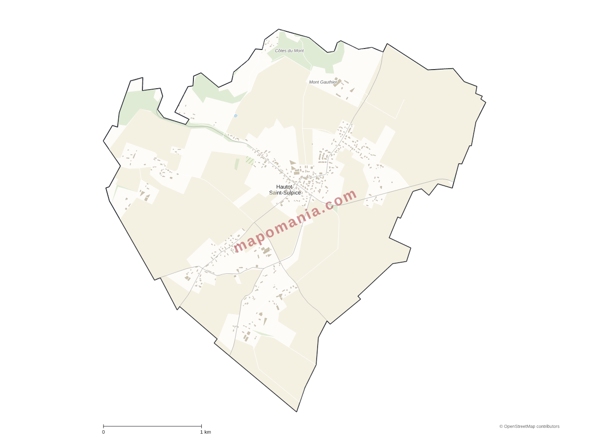Carte de Hautot-Saint-Sulpice à personnaliser