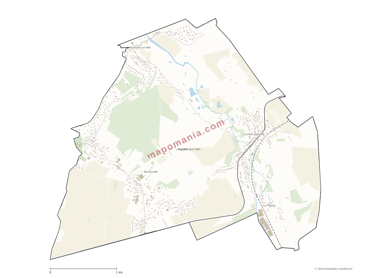 Carte de Hautot-sur-Mer à personnaliser