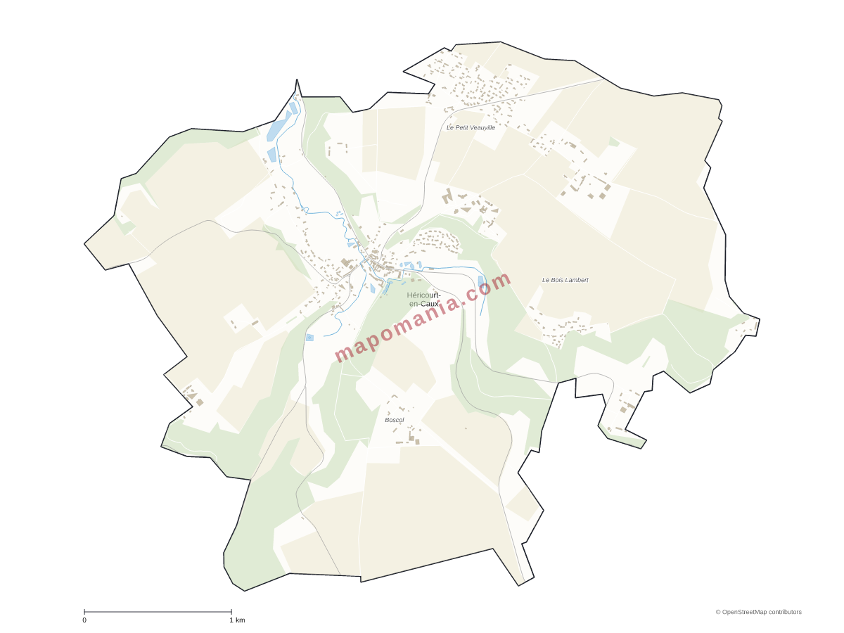 Carte de Héricourt-en-Caux à personnaliser