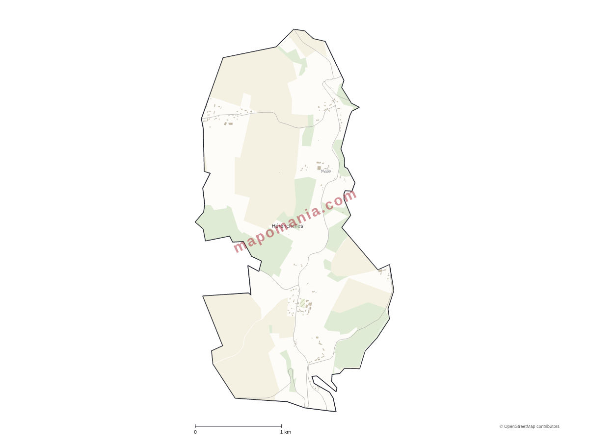 Carte de Héronchelles à personnaliser