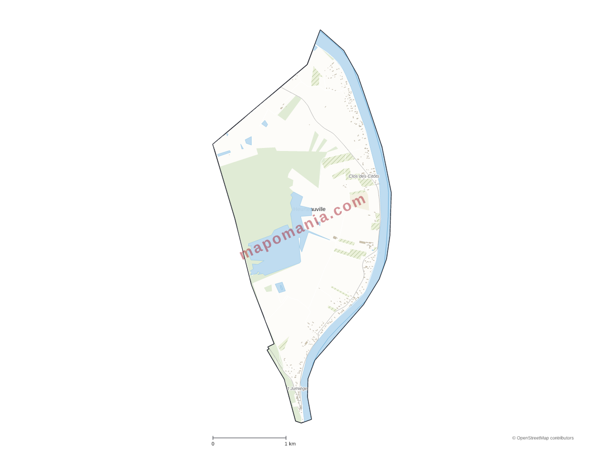Carte de Heurteauville à personnaliser
