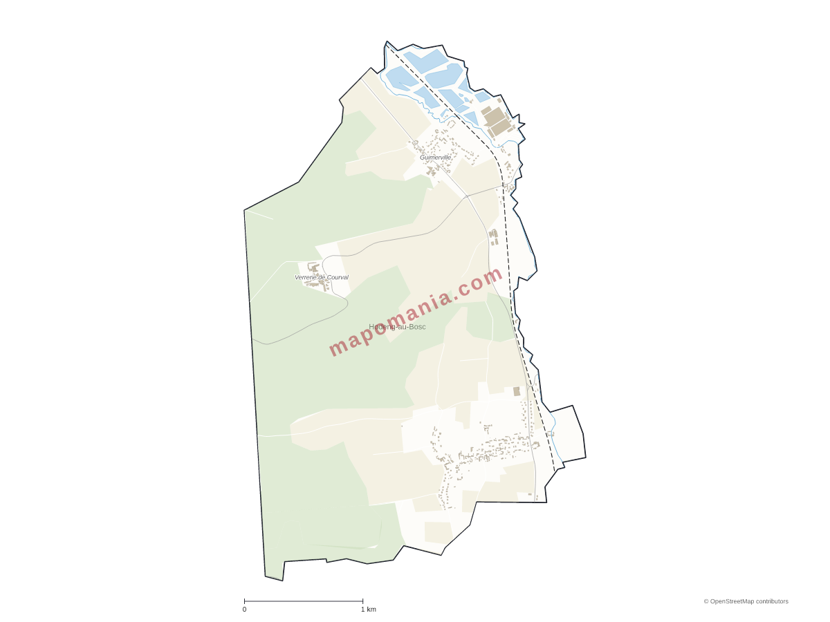 Carte de Hodeng-au-Bosc à personnaliser