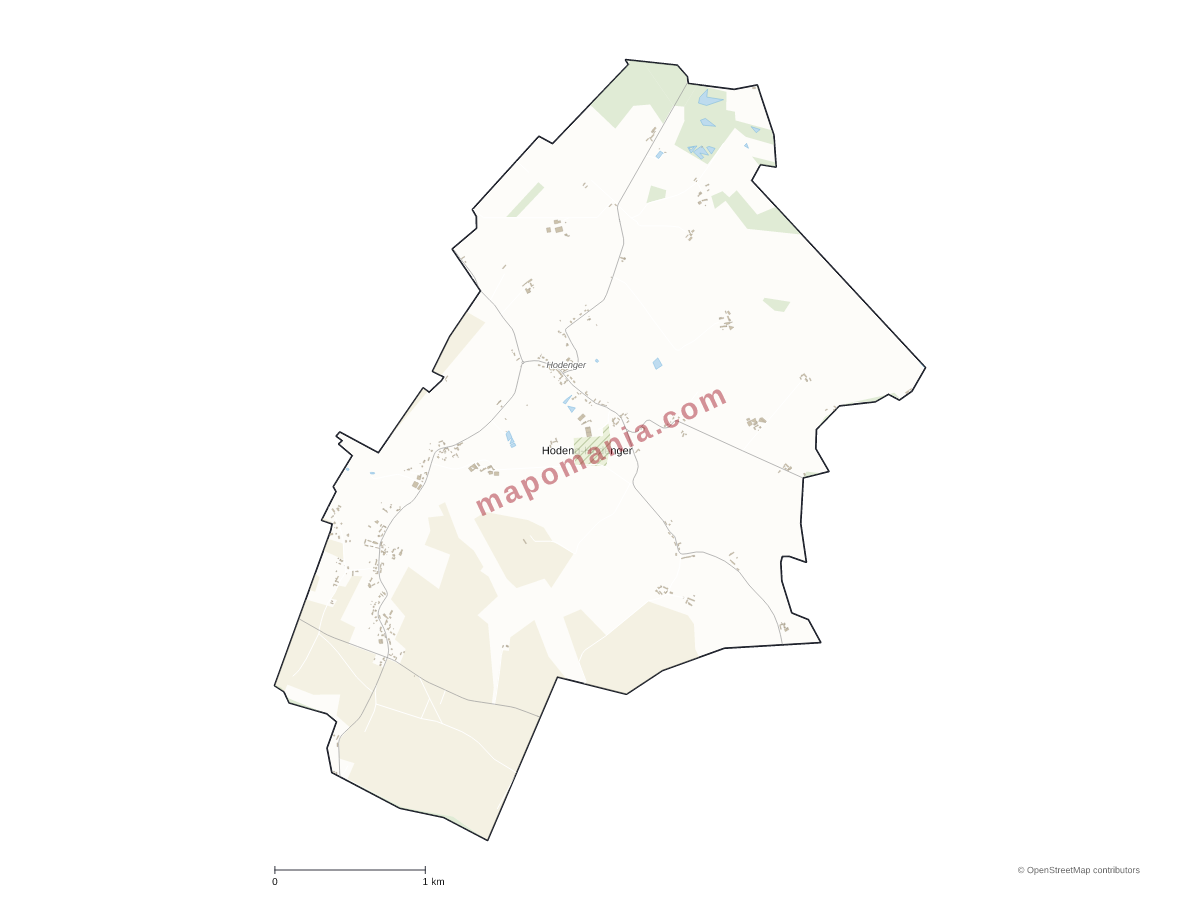 Carte de Hodeng-Hodenger à personnaliser