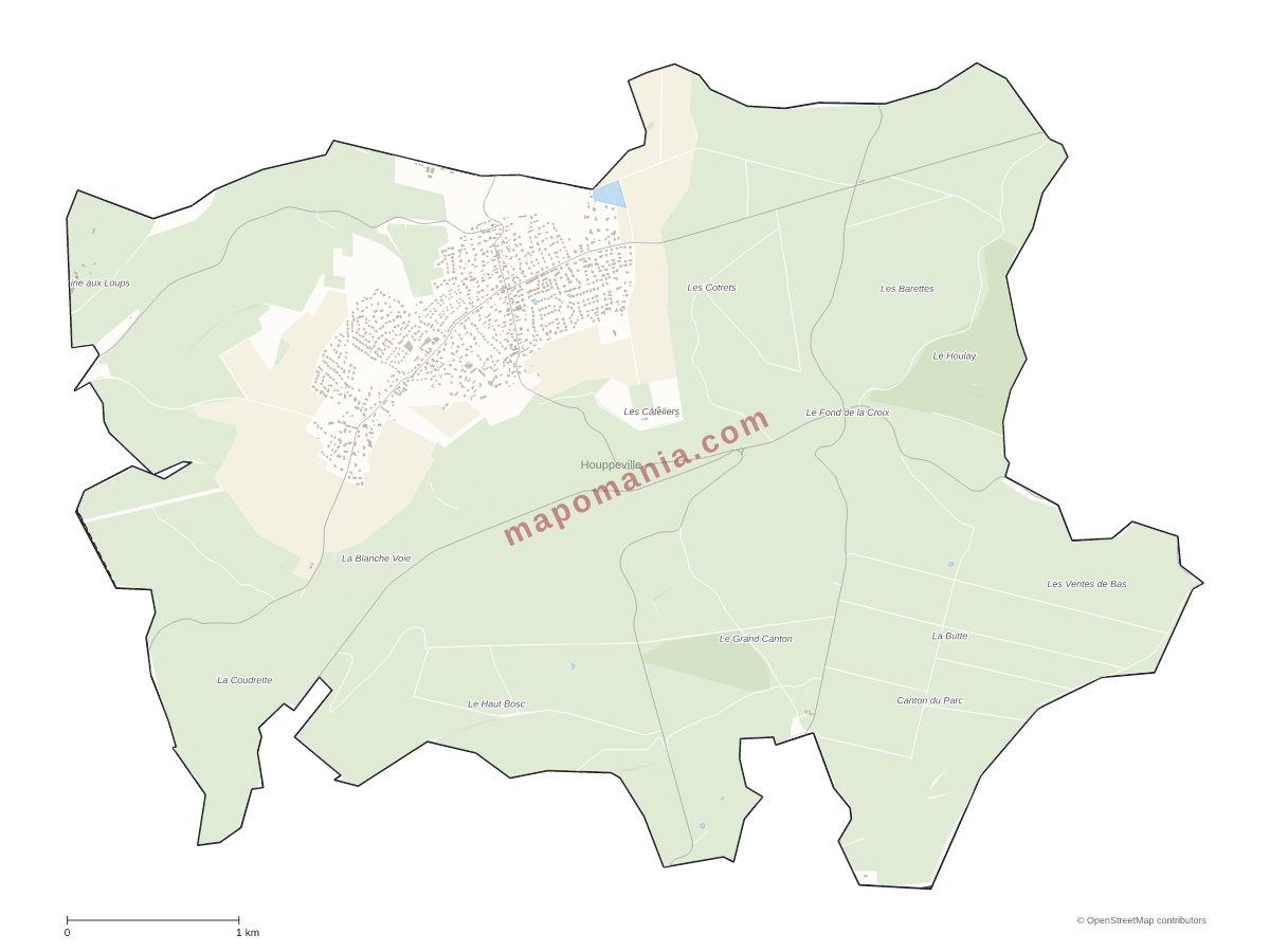 Carte de Houppeville à personnaliser
