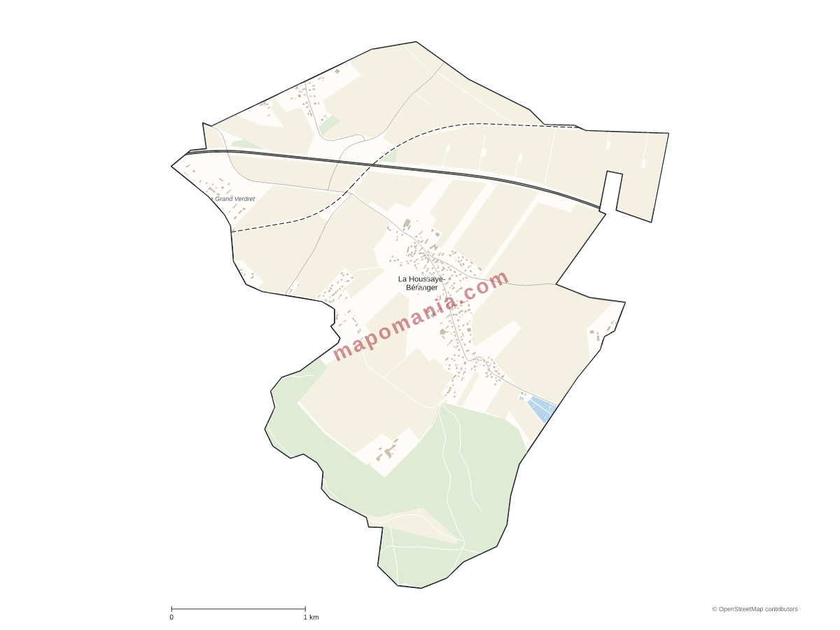 Carte de La Houssaye-Béranger à personnaliser