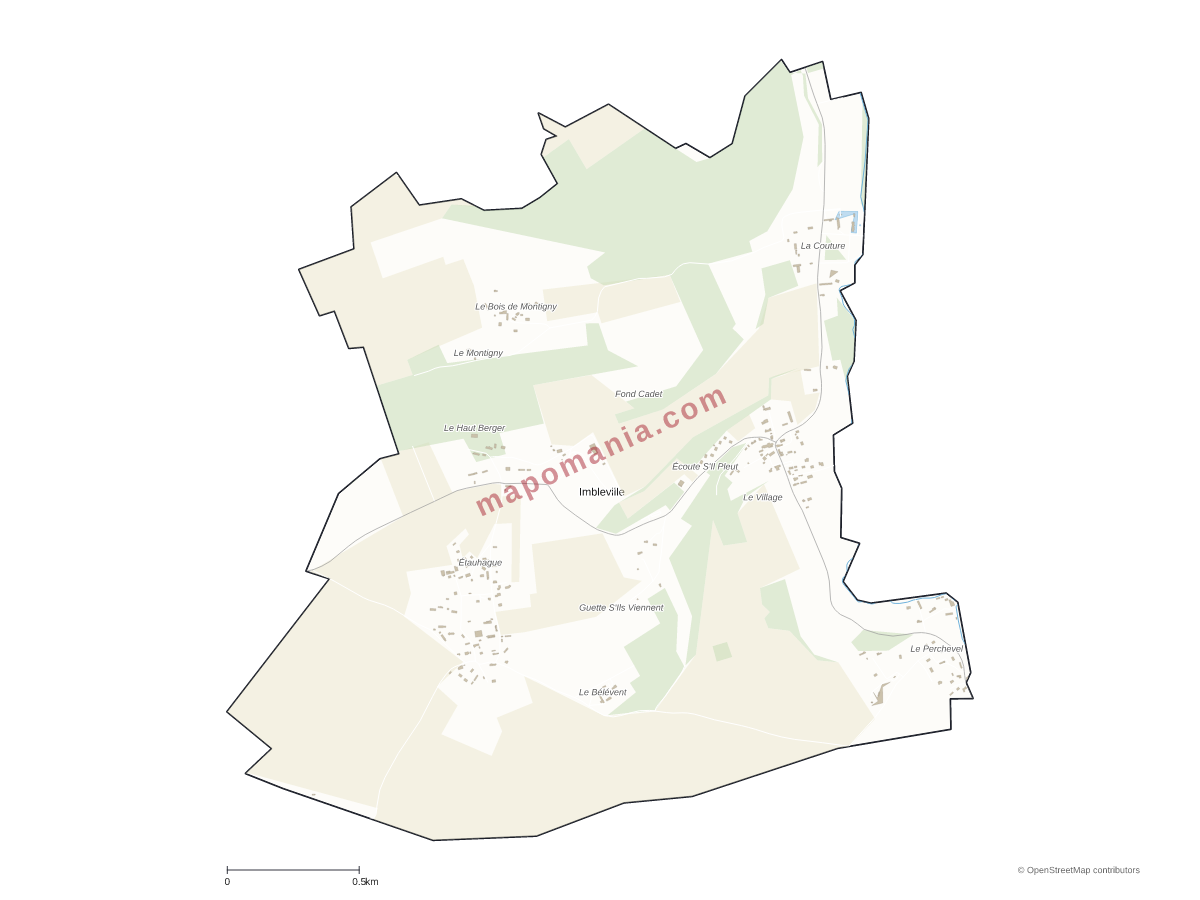 Carte de Imbleville à personnaliser