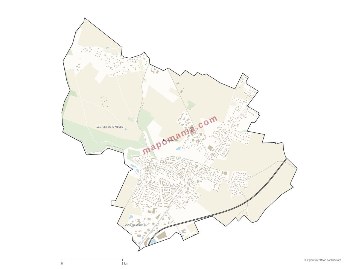 Carte de Isneauville à personnaliser