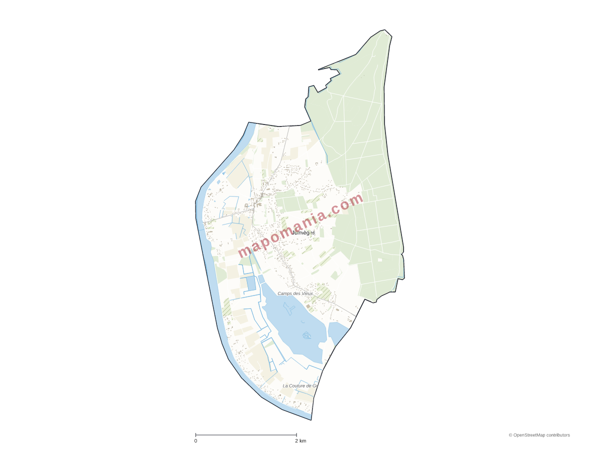 Carte de Jumièges à personnaliser