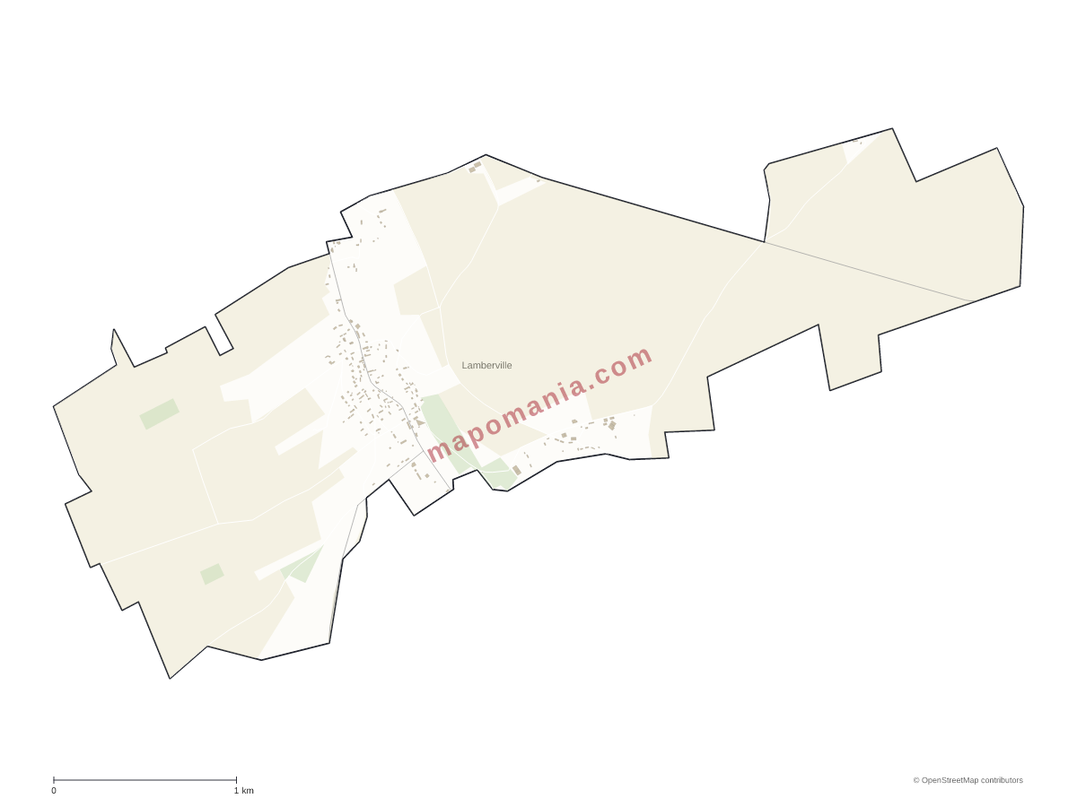 Carte de Lamberville à personnaliser