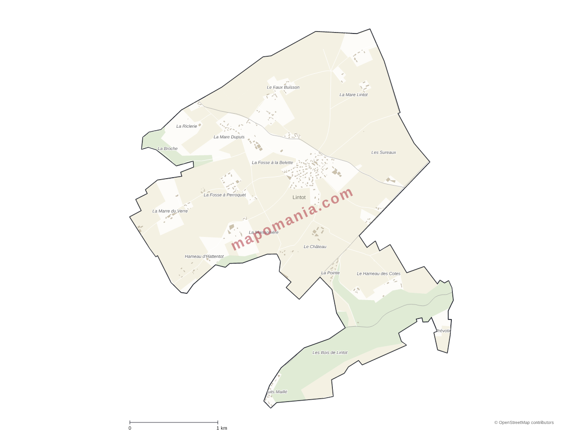 Carte de Lintot à personnaliser