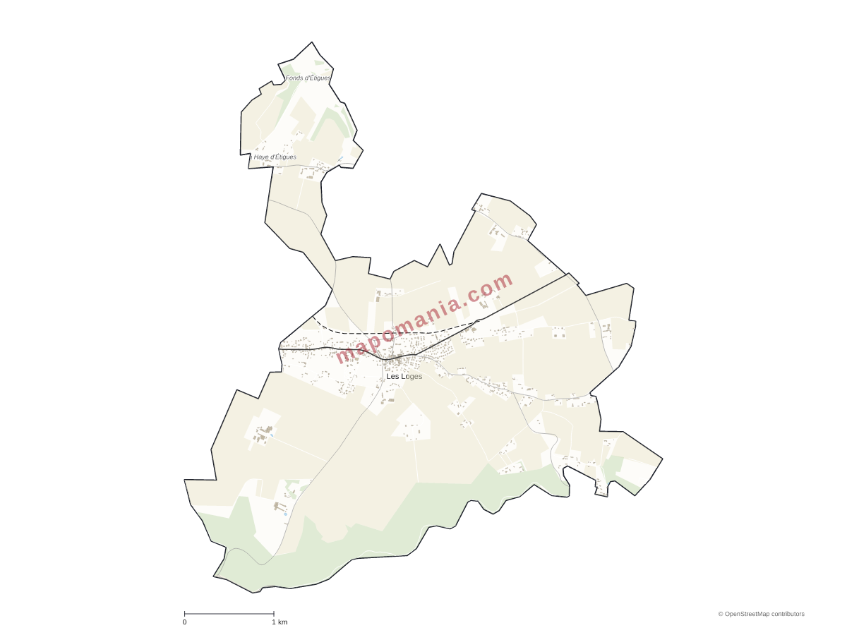 Carte de Les Loges à personnaliser