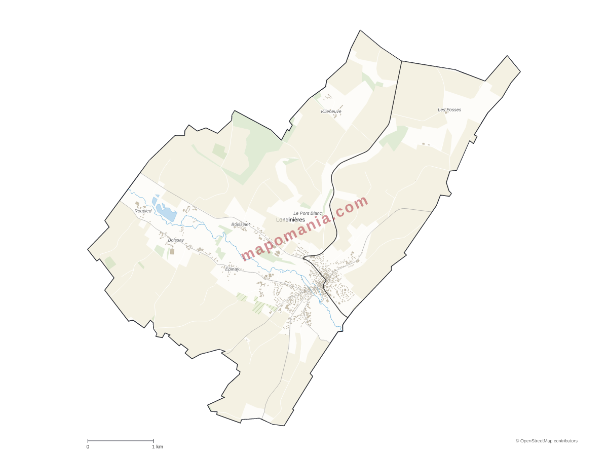 Carte de Londinières à personnaliser