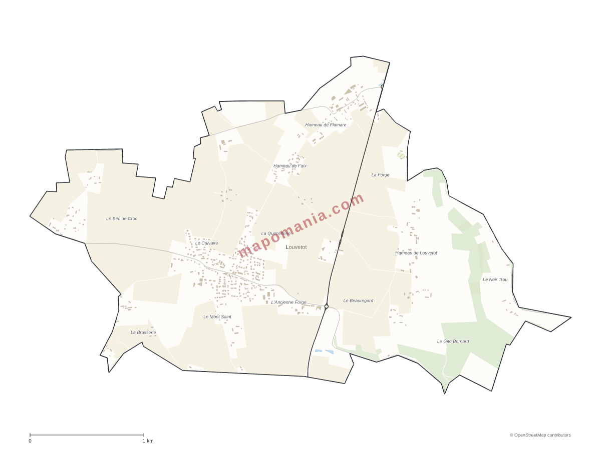 Carte de Louvetot à personnaliser