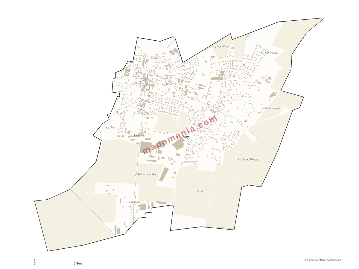 Carte de Luneray à personnaliser