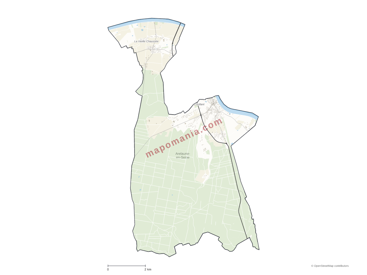 Carte de Arelaune-en-Seine à personnaliser
