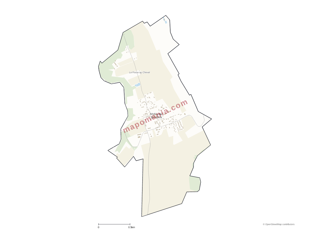 Carte de Malleville-les-Grès à personnaliser