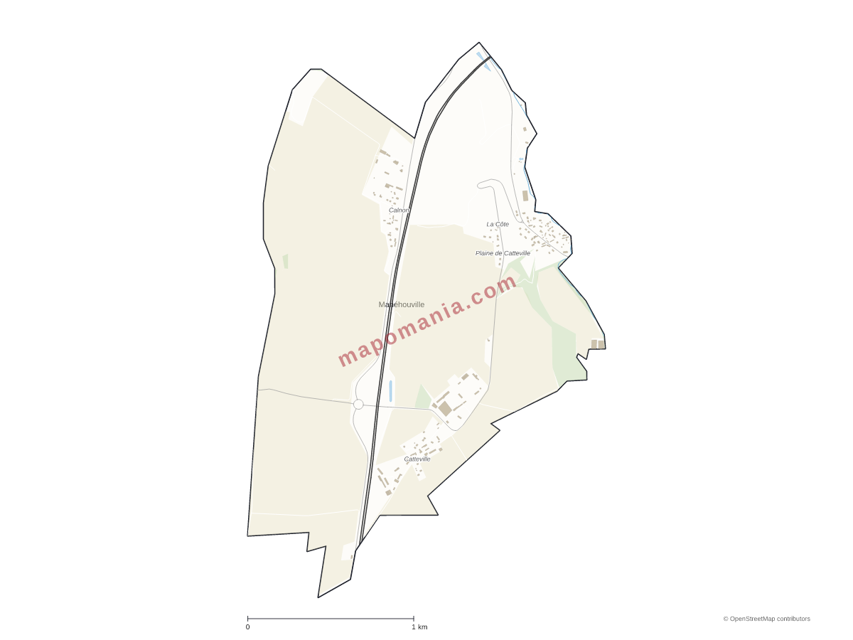 Carte de Manéhouville à personnaliser