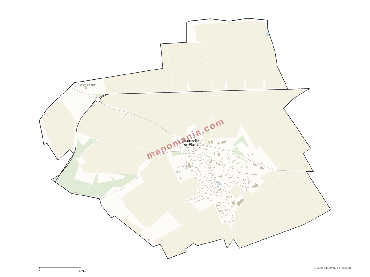Carte de Manneville-ès-Plains à personnaliser