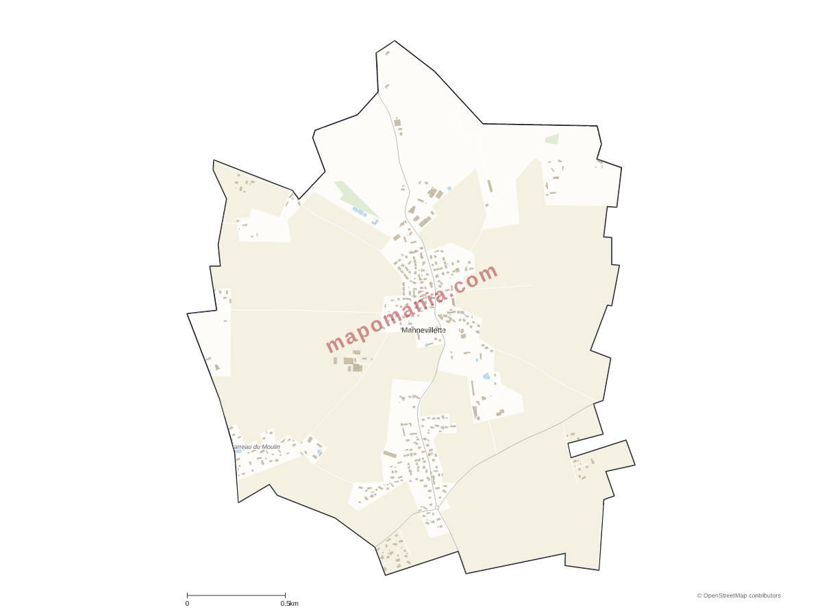 Carte de Mannevillette à personnaliser