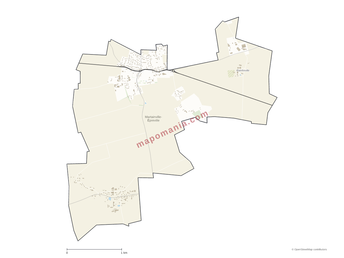 Carte de Martainville-Épreville à personnaliser