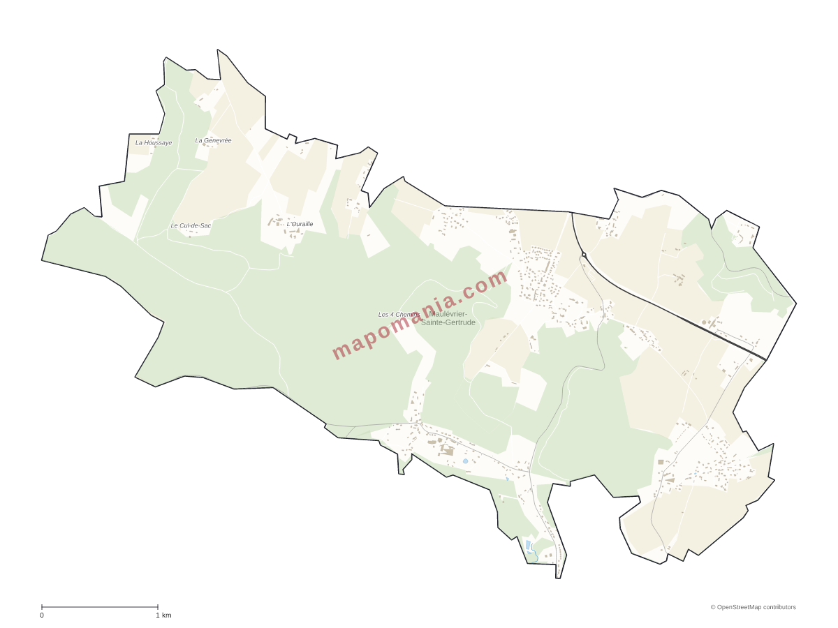 Carte de Maulévrier-Sainte-Gertrude à personnaliser
