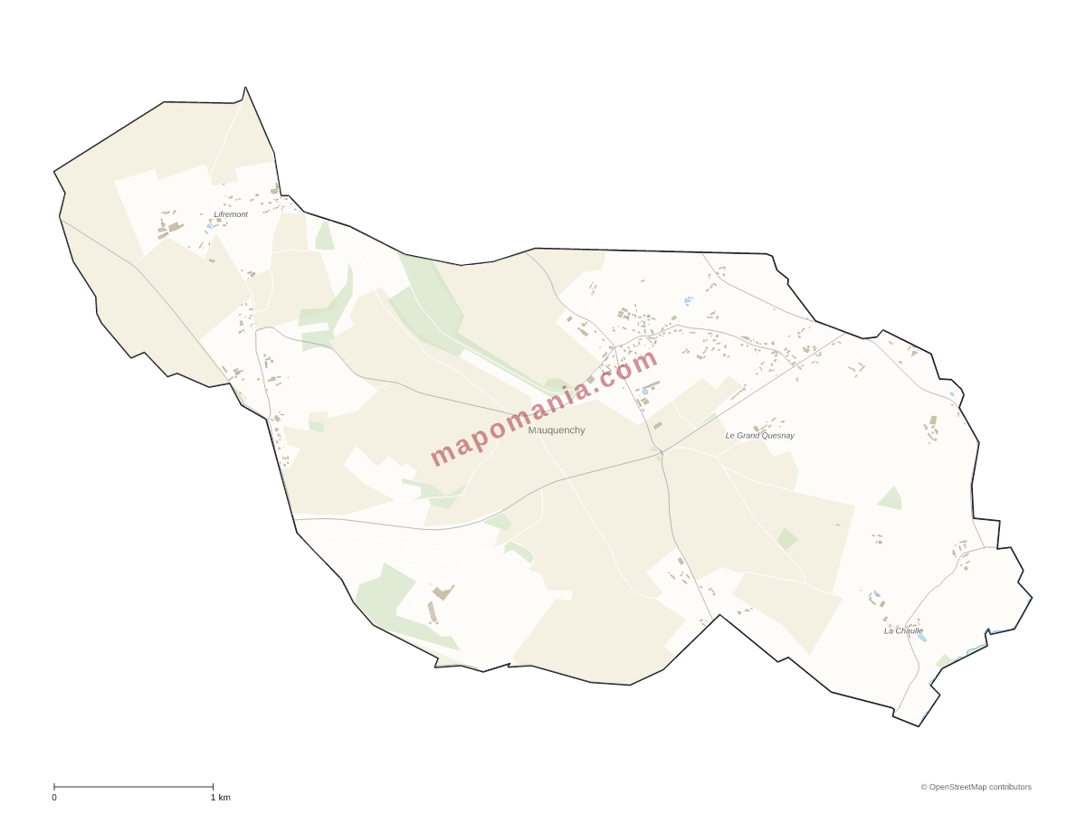 Carte de Mauquenchy à personnaliser