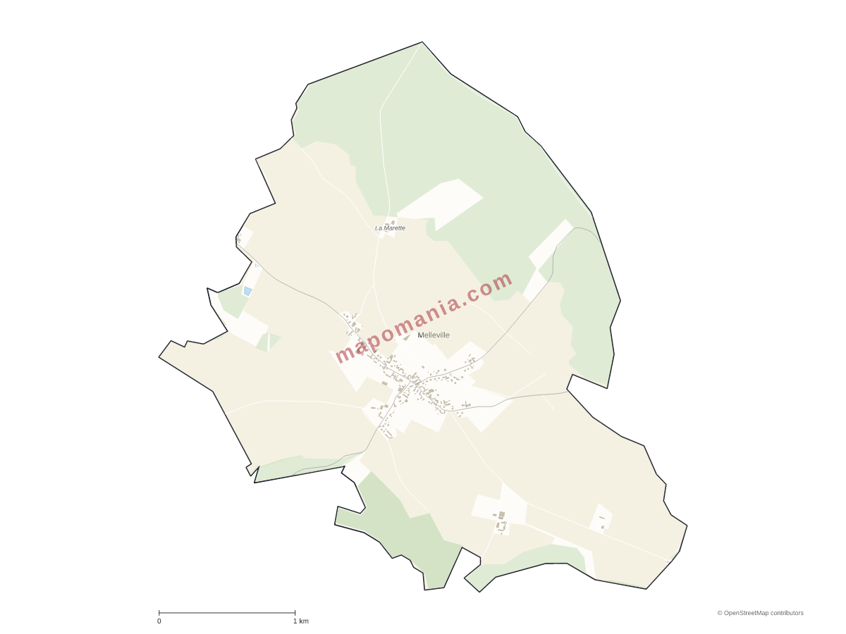 Carte de Melleville à personnaliser