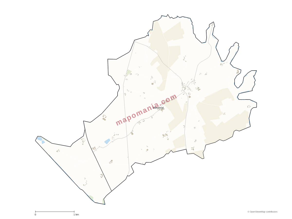 Carte de Ménerval à personnaliser