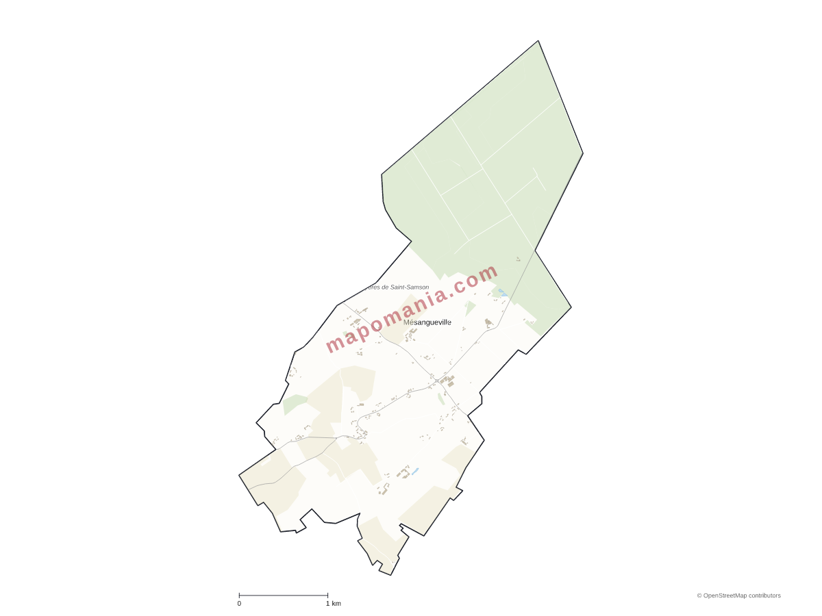 Carte de Mésangueville à personnaliser