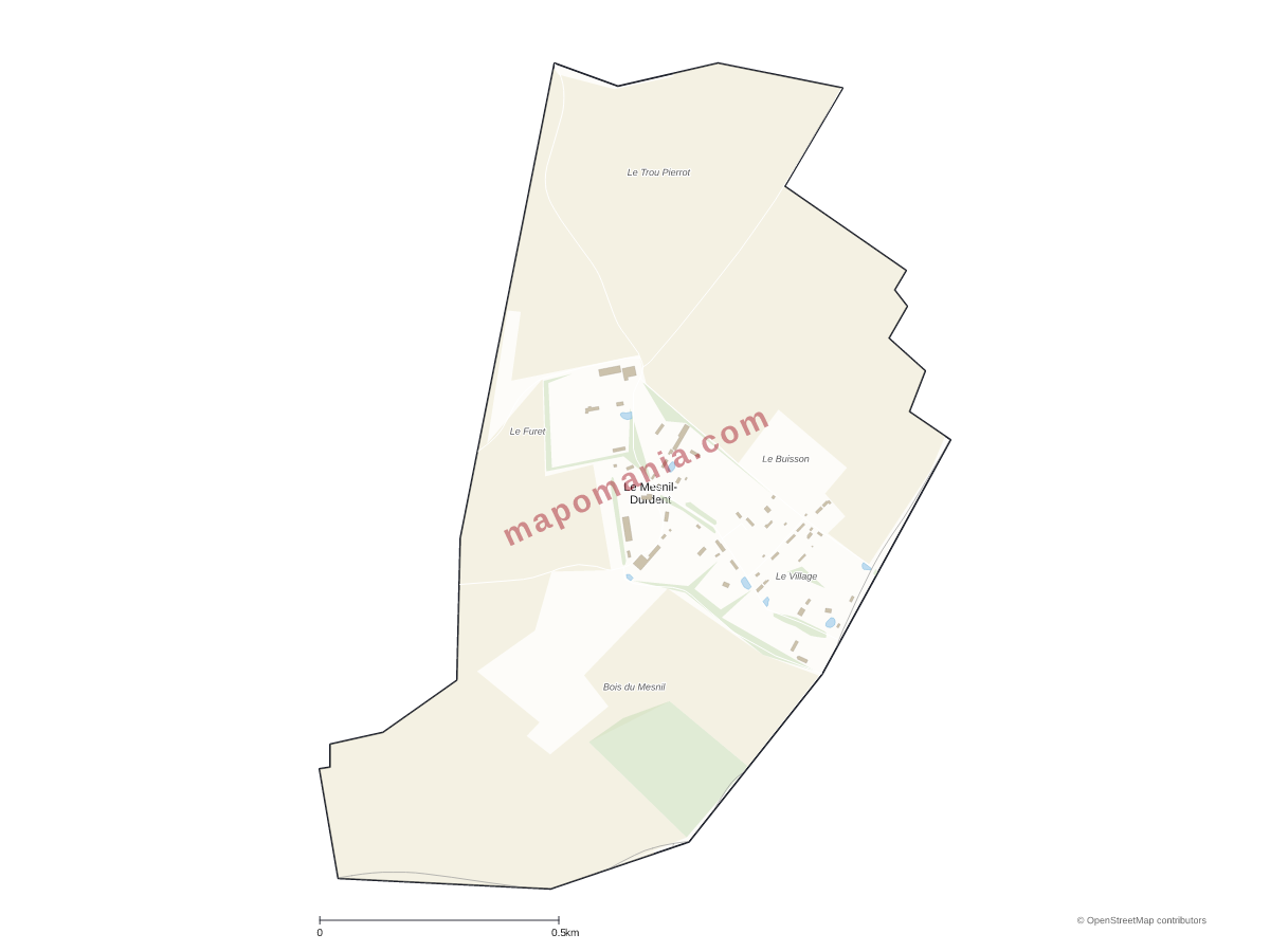 Carte de Le Mesnil-Durdent à personnaliser