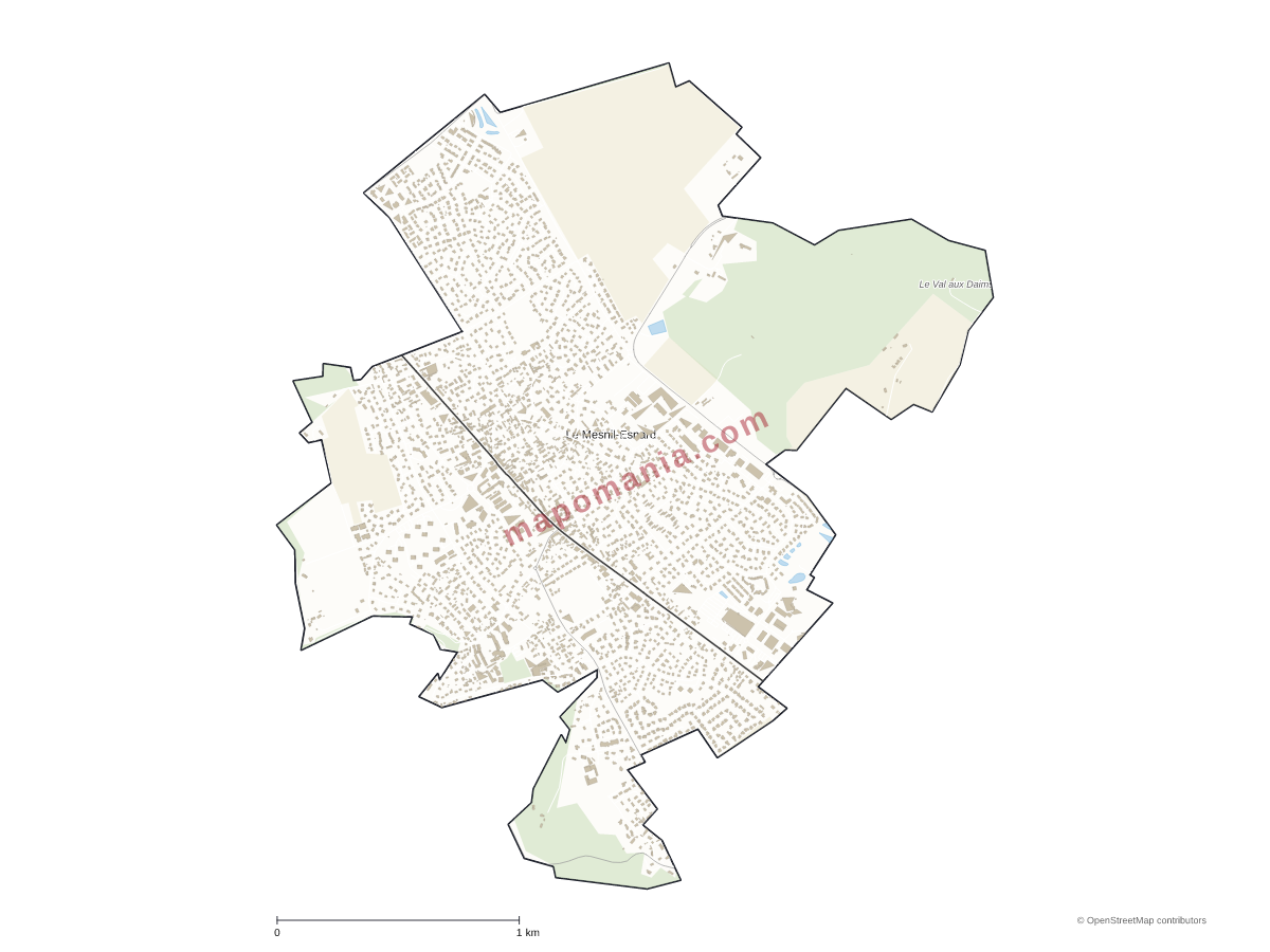 Carte de Le Mesnil-Esnard à personnaliser