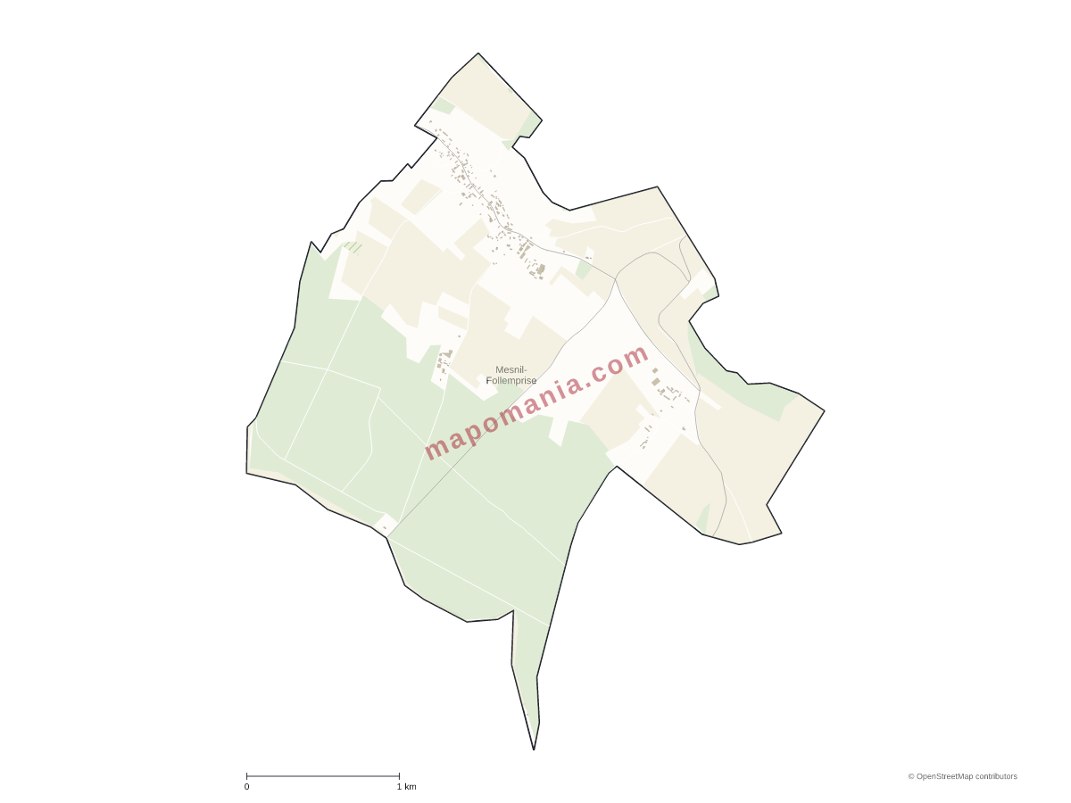 Carte de Mesnil-Follemprise à personnaliser