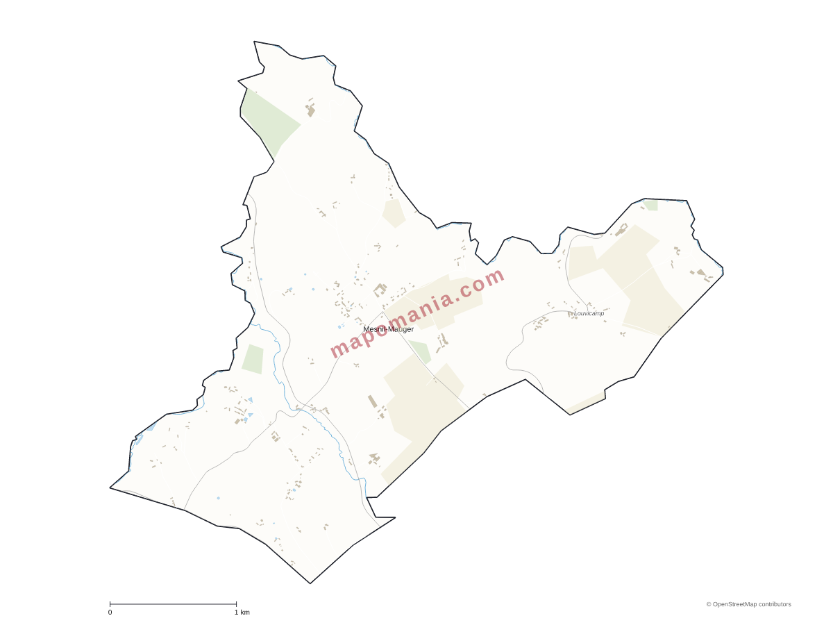 Carte de Mesnil-Mauger à personnaliser