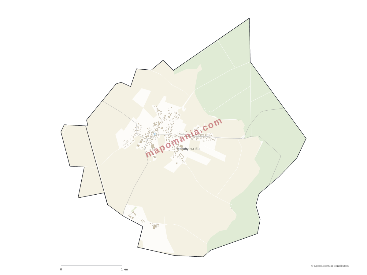 Carte de Monchy-sur-Eu à personnaliser