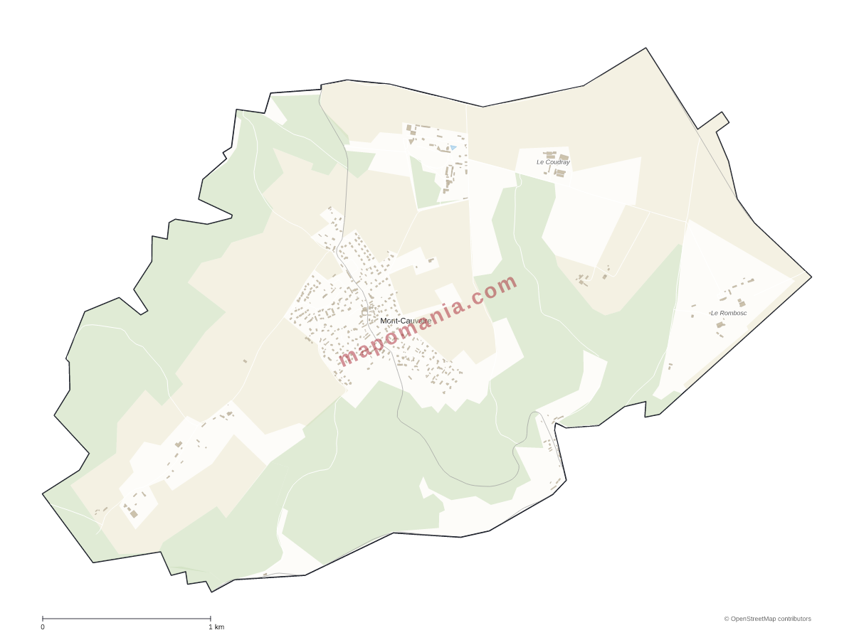 Carte de Mont-Cauvaire à personnaliser