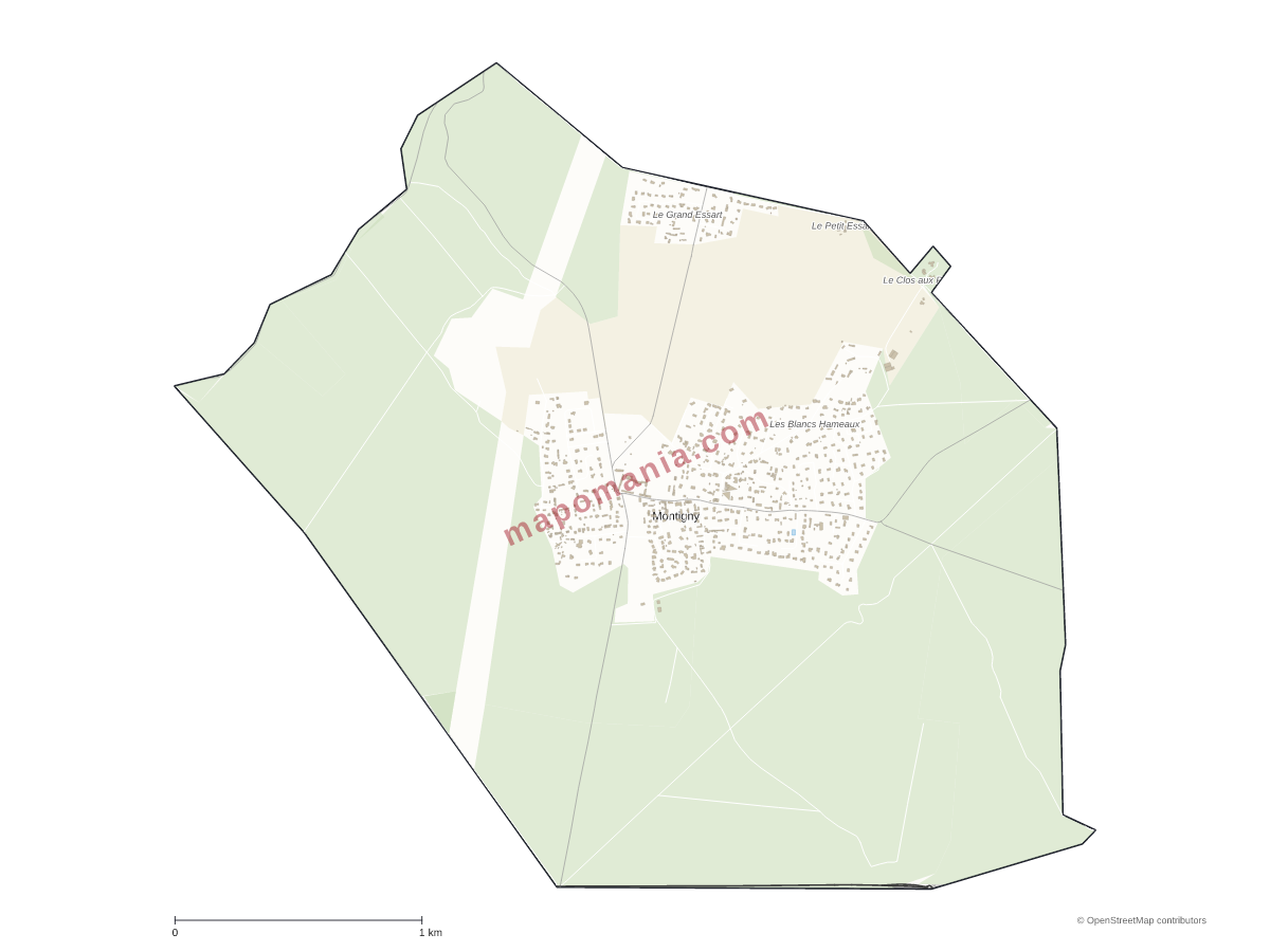 Carte de Montigny à personnaliser
