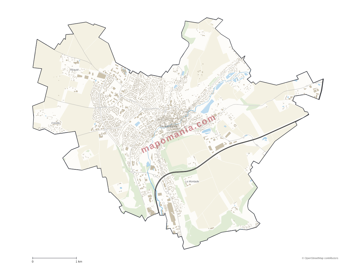 Carte de Montivilliers à personnaliser