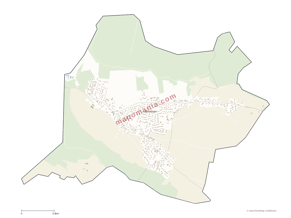 Carte de Montmain à personnaliser