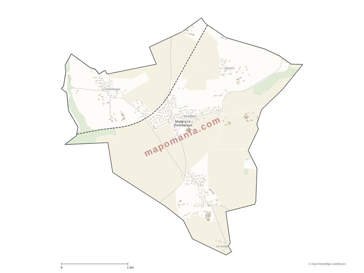 Carte de Morgny-la-Pommeraye à personnaliser
