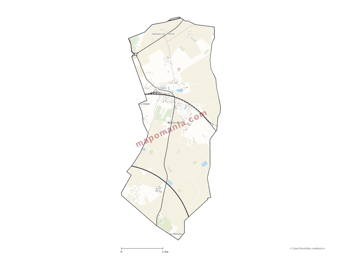 Carte de Motteville à personnaliser
